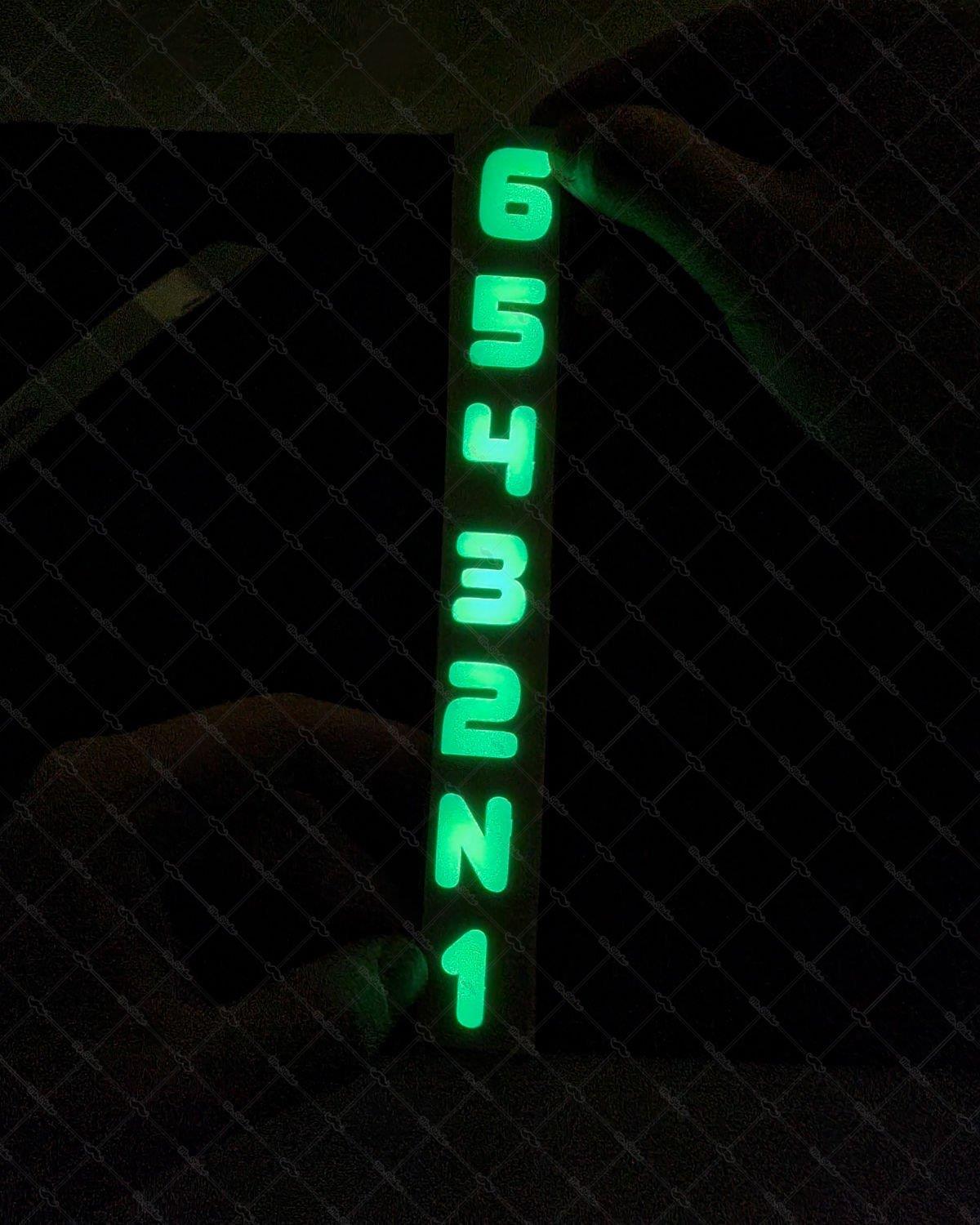 GID8 Karanlikta Parlayan 1-N-2-3-4-5-6-Yazili-Vites-Etiketi