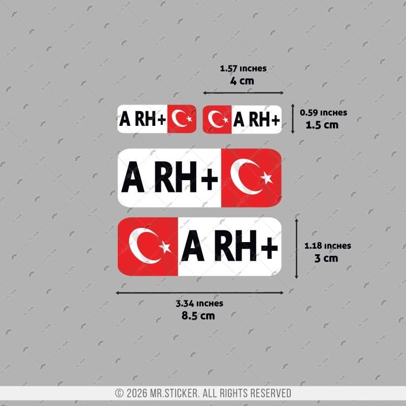GIDWBT03 Karanlıkta Işıldayan A Rh Pozitif (+) Kan Grubu Etiket Seti