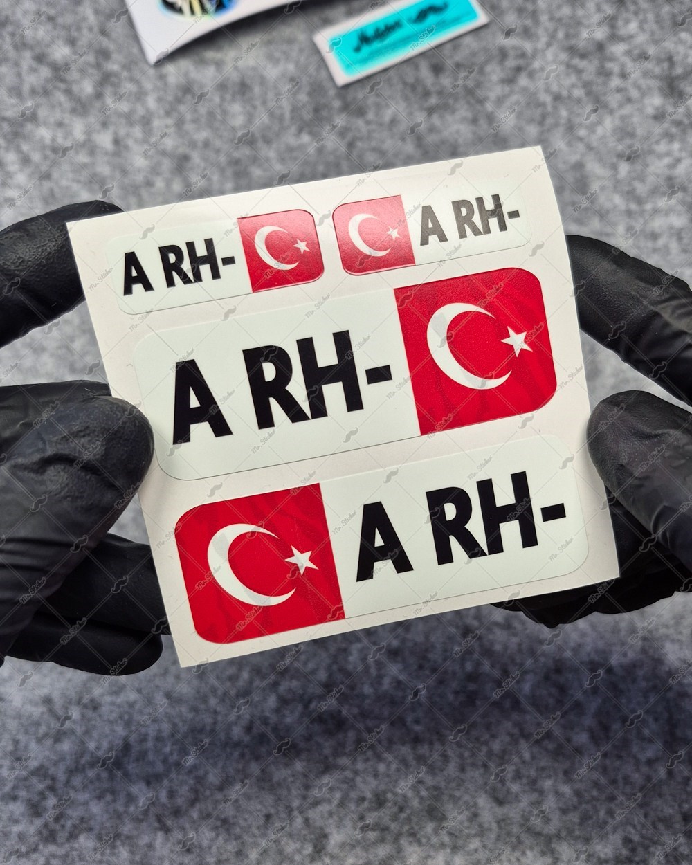 GIDWBT04 Karanlıkta Işıldayan A Rh Negatif (-) Kan Grubu Etiket Seti