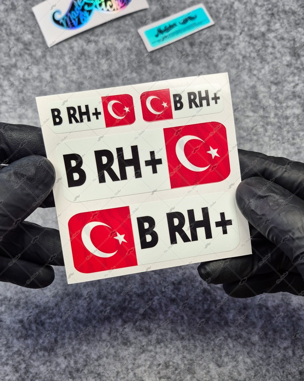 GIDWBT05 Karanlıkta Işıldayan B Rh Pozitif (+) Kan Grubu Etiket Seti