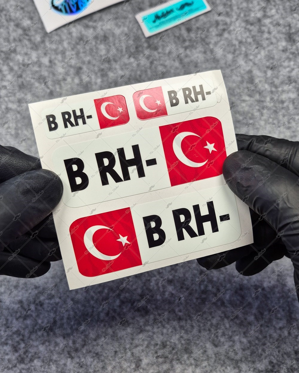 GIDWBT06 Karanlıkta Işıldayan B Rh Negatif (-) Kan Grubu Etiket Seti