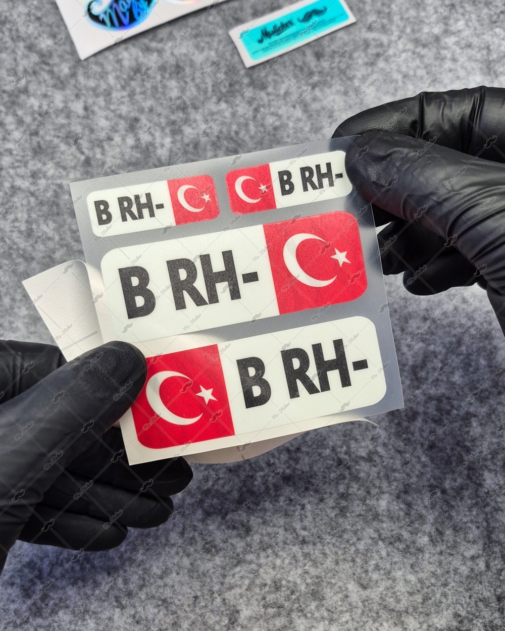 GIDWBT06 Karanlıkta Işıldayan B Rh Negatif (-) Kan Grubu Etiket Seti