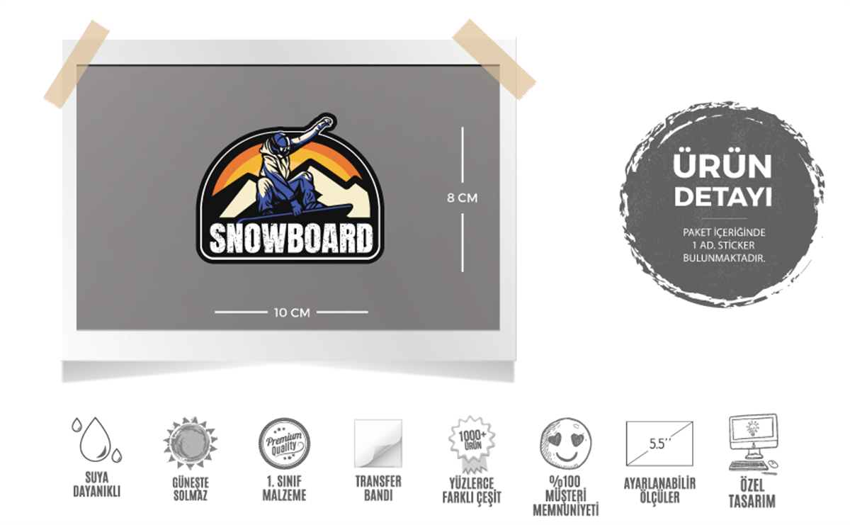 HBG101 Snowboard Yazili Etiket