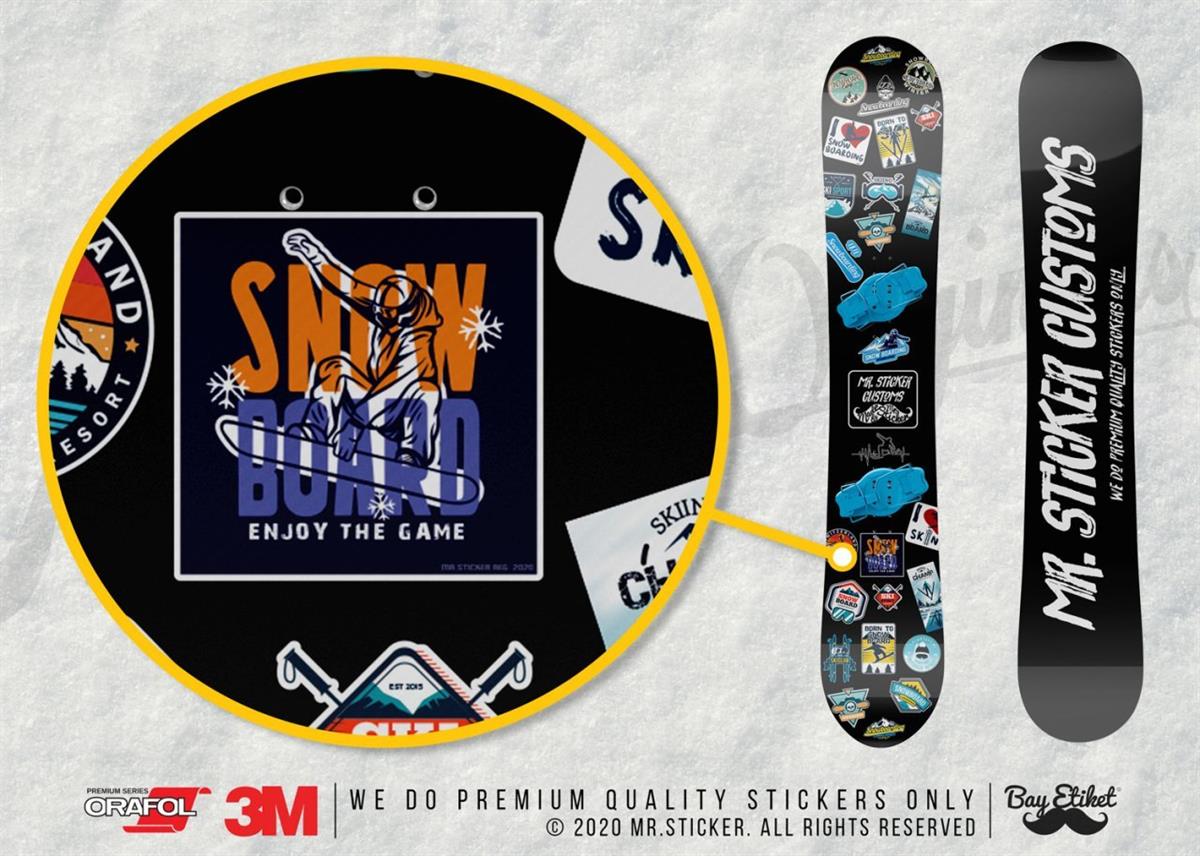 HBG102 Snowboard Yazili Etiket
