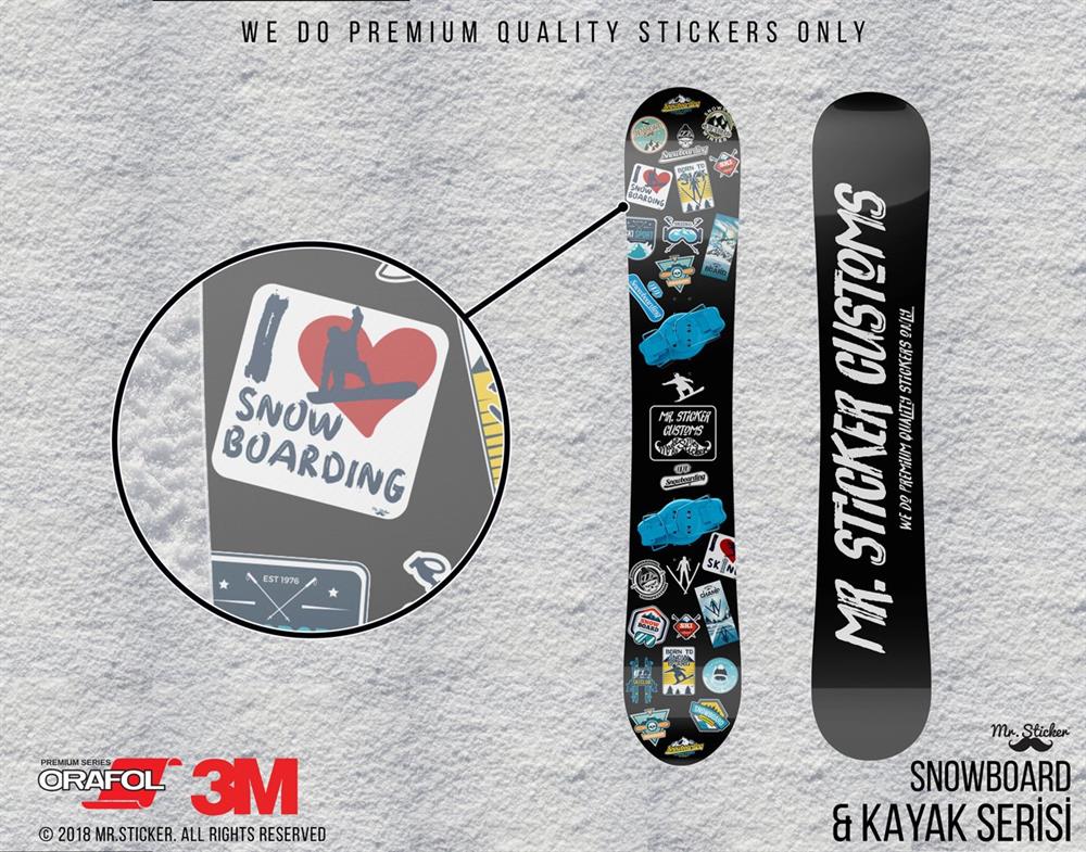 HBG45 I love Snowboard Etiketi