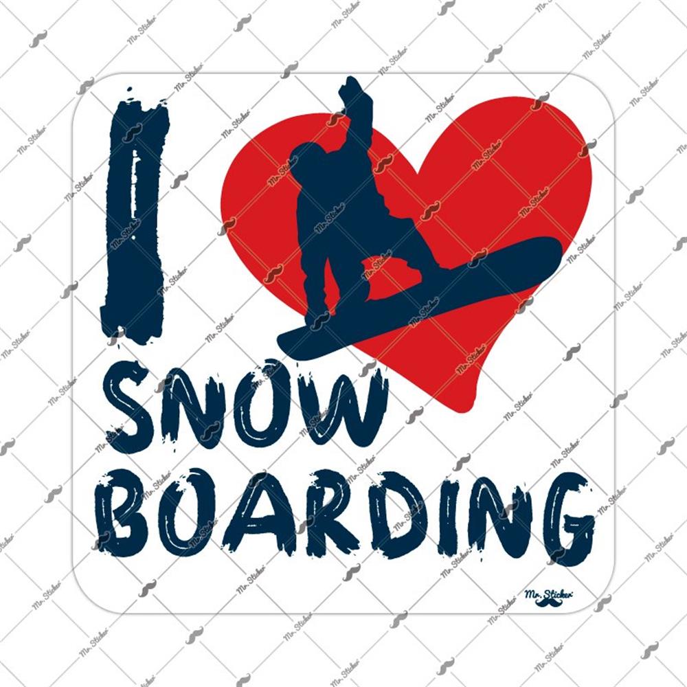 HBG45 I love Snowboard Etiketi