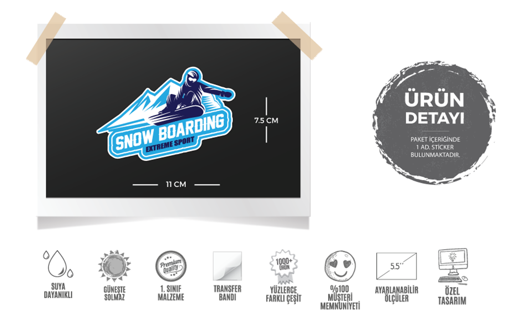 HBG71 Snowboarding Yazili Etiket
