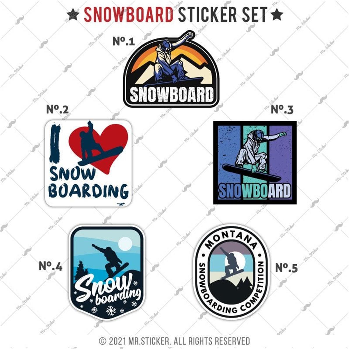 HBGBDL3 Snowboard Sticker Seti 5 Parca