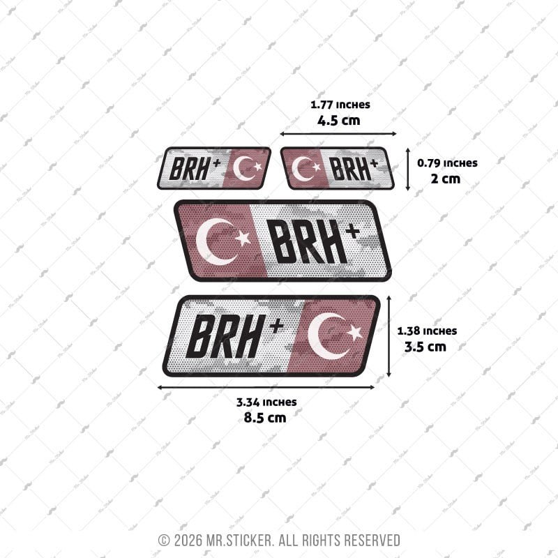 HLGBT15 Hologram B Rh Pozitif (+) Kan Grubu Etiket Seti