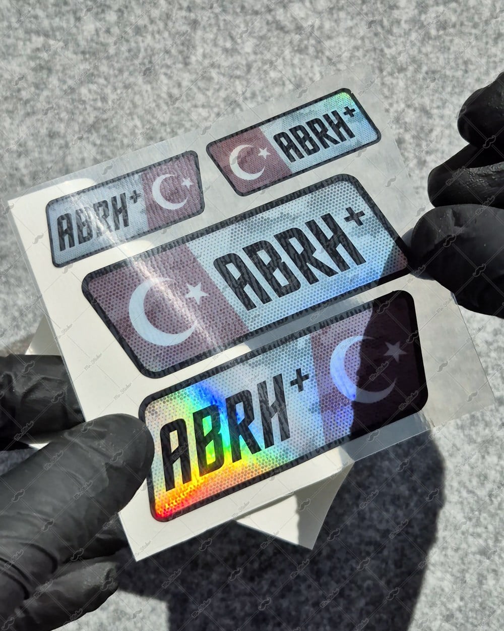 HLGBT17 Hologram AB Rh Pozitif (+) Kan Grubu Etiket Seti