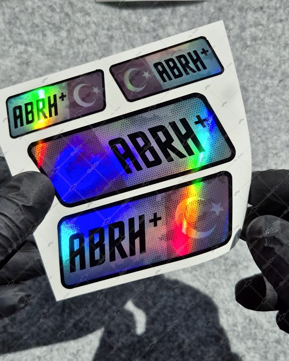 HLGBT17 Hologram AB Rh Pozitif (+) Kan Grubu Etiket Seti