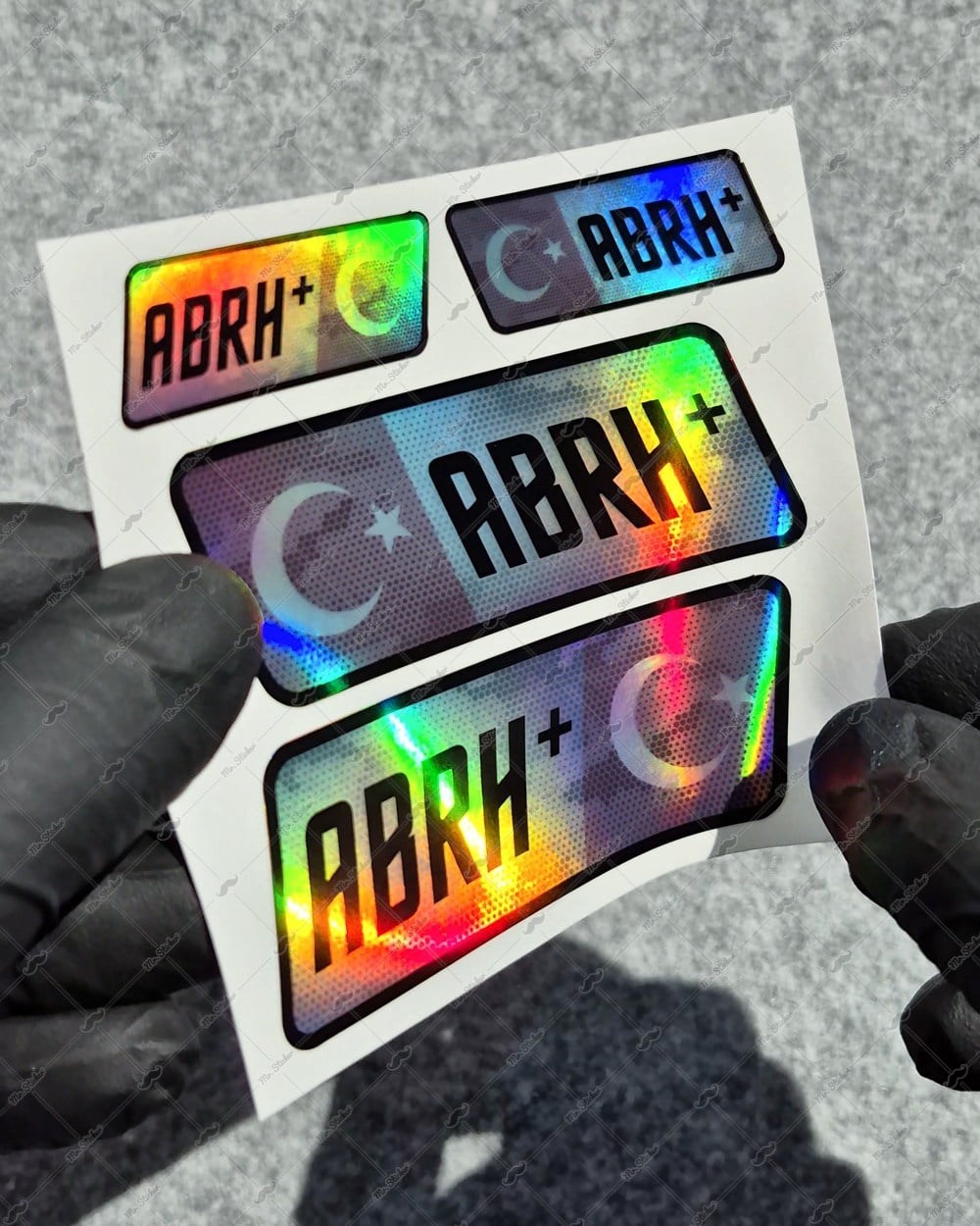 HLGBT17 Hologram AB Rh Pozitif (+) Kan Grubu Etiket Seti