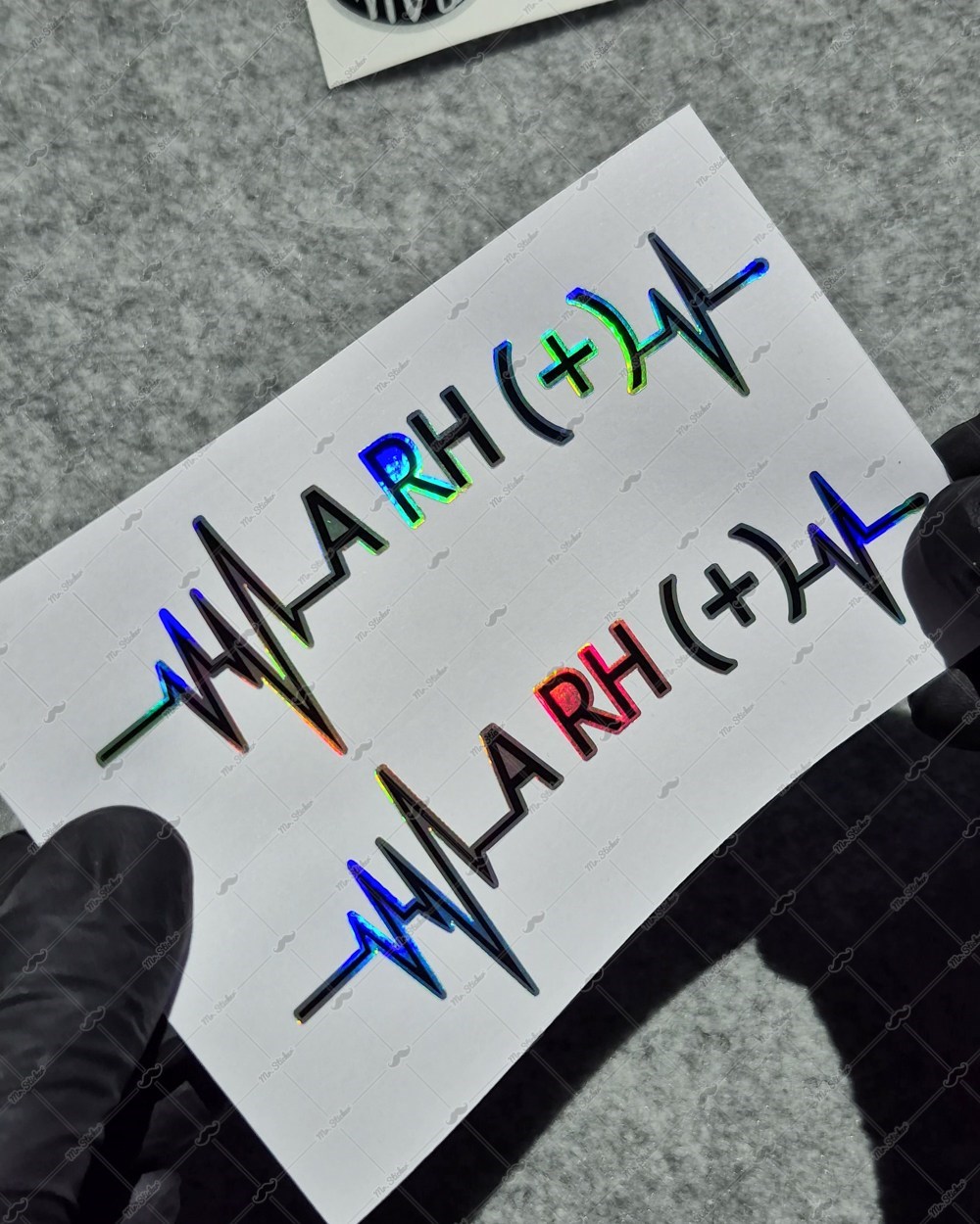 HLGBT43 Hologram Kalp Ritmi Desenli A Rh Pozitif (+) Kan Grubu Etiketi 2 li Set