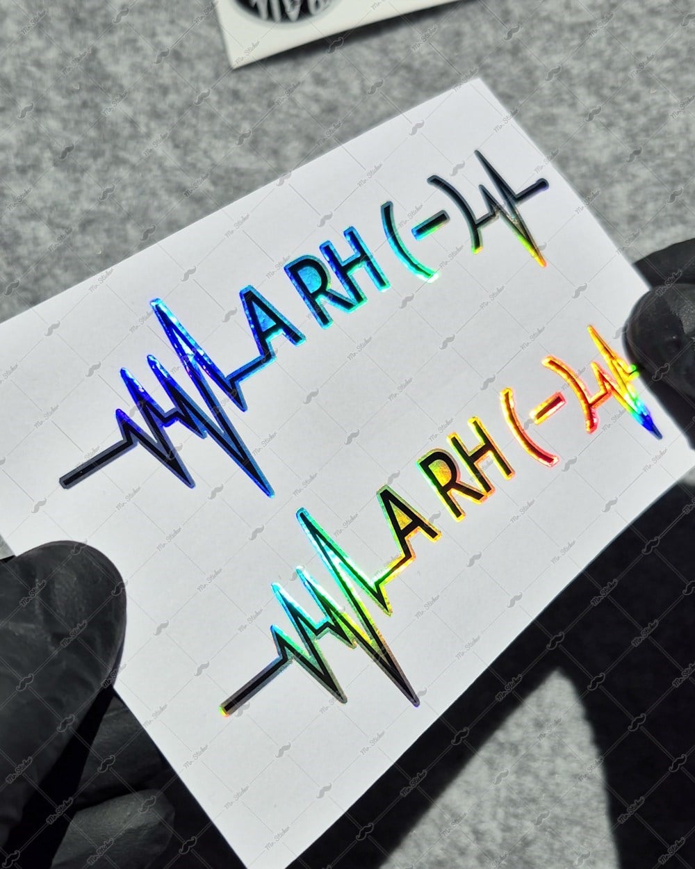 HLGBT44 Hologram Kalp Ritmi Desenli A Rh Negatif (-) Kan Grubu Etiketi 2 li Set
