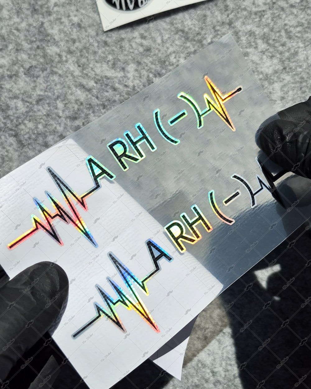 HLGBT44 Hologram Kalp Ritmi Desenli A Rh Negatif (-) Kan Grubu Etiketi 2 li Set
