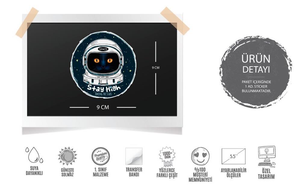 MSL138 Astronot Kedi Etiketi