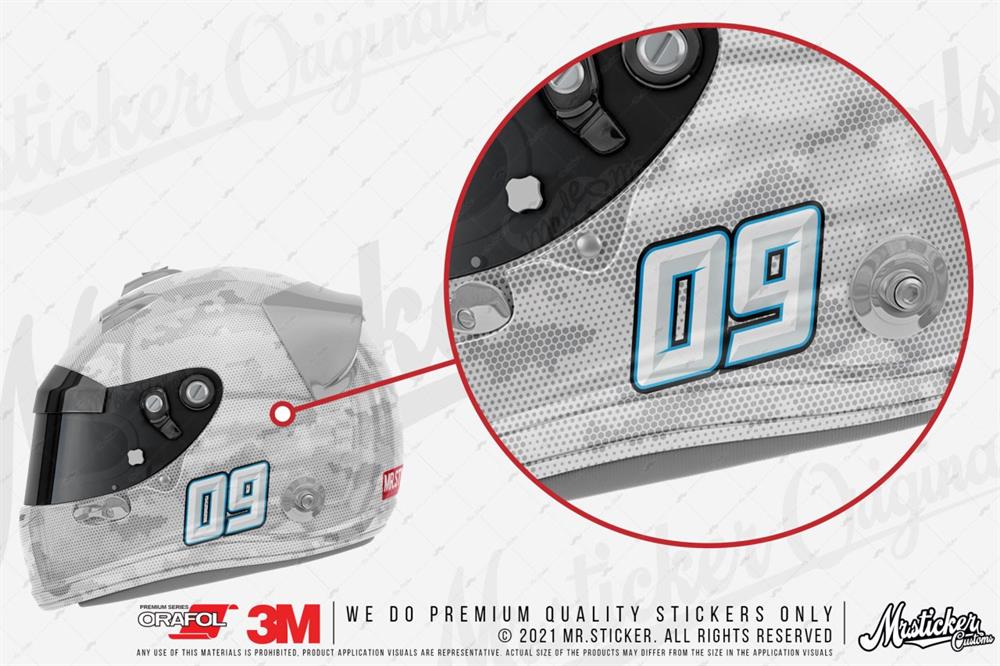 PRS10 Mavi Renkli Yaris Numarasi Seti