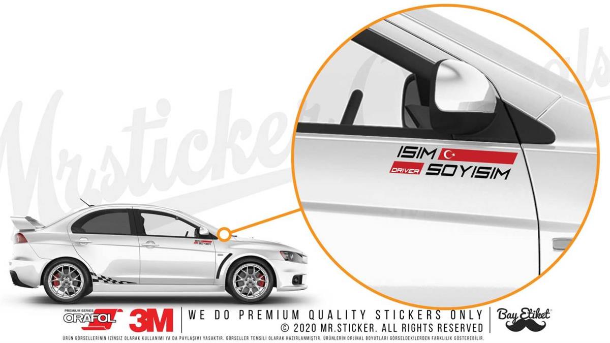 PRS18 Ozel Seri Custom Yarisci Ismi Sticker Seti