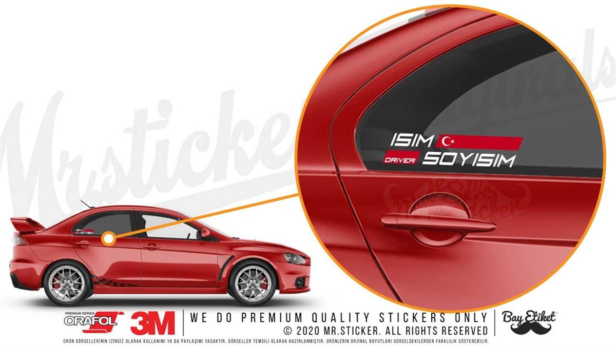 PRS18 Ozel Seri Custom Yarisci Ismi Sticker Seti