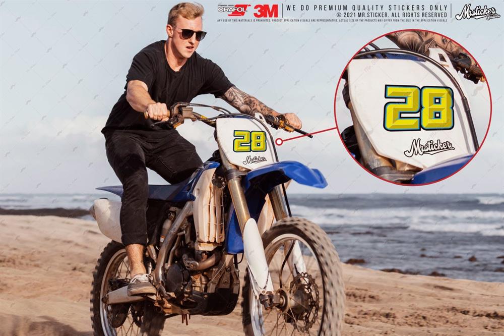 PRS4 Sari Mavi Renkli Yaris Numarasi Seti