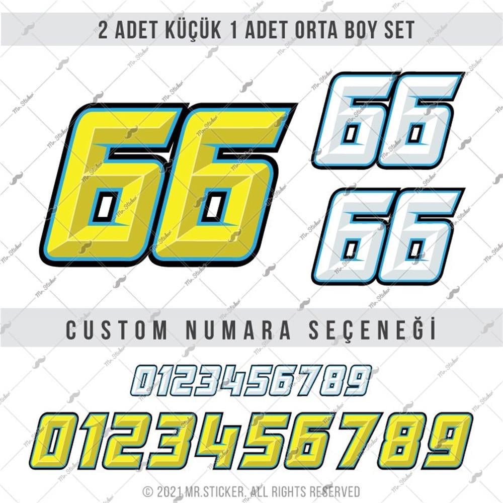 PRS4 Sari Mavi Renkli Yaris Numarasi Seti