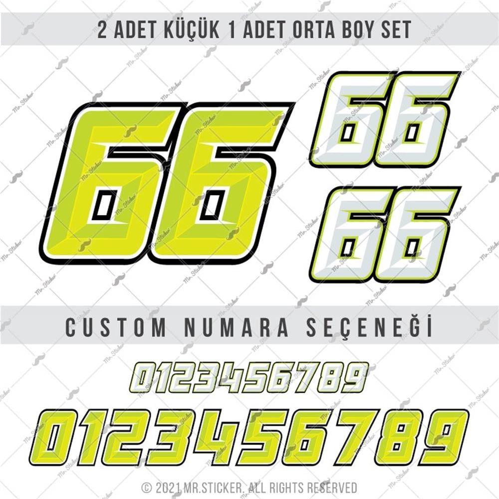 PRS6 Acik Yesil Renkli Yaris Numarasi Seti