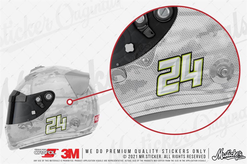 PRS6 Acik Yesil Renkli Yaris Numarasi Seti