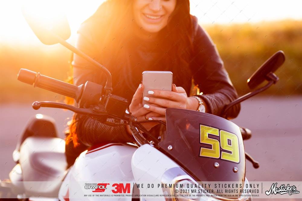 PRS6 Acik Yesil Renkli Yaris Numarasi Seti