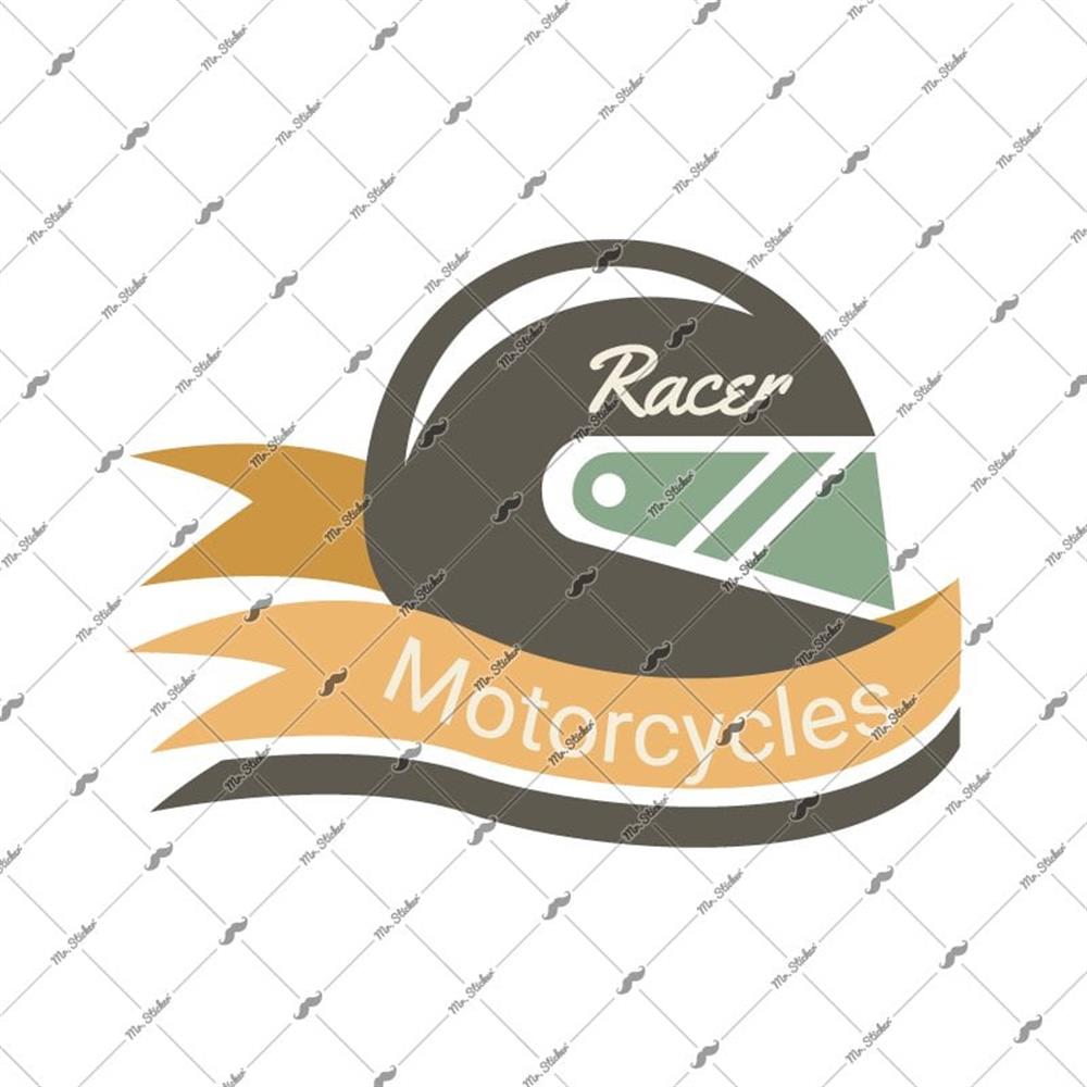 RAC9 Motosiklet Yariscisi Yazili Etiket