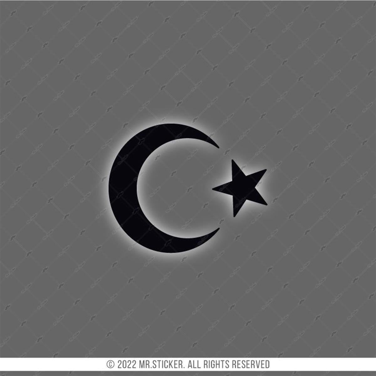 RFBK17 Siyah Reflektif Ay Yildiz Etiketi