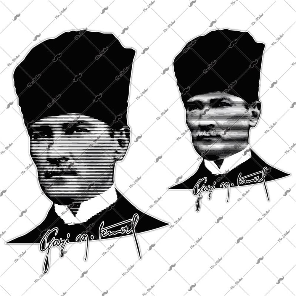 RFHLM122 Reflektif Ikili Gazi Mustafa Kemal Silueti Seti