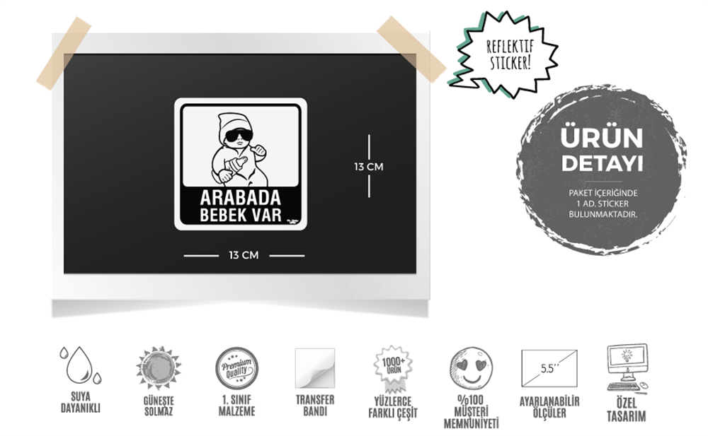 RFHLM169 Reflektif Arabada Bebek Var Etiketi