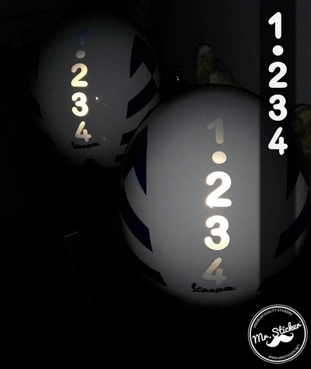 RFHLM74 Reflektif 1 2 3 4 Vites Etiketi Beyaz Renk
