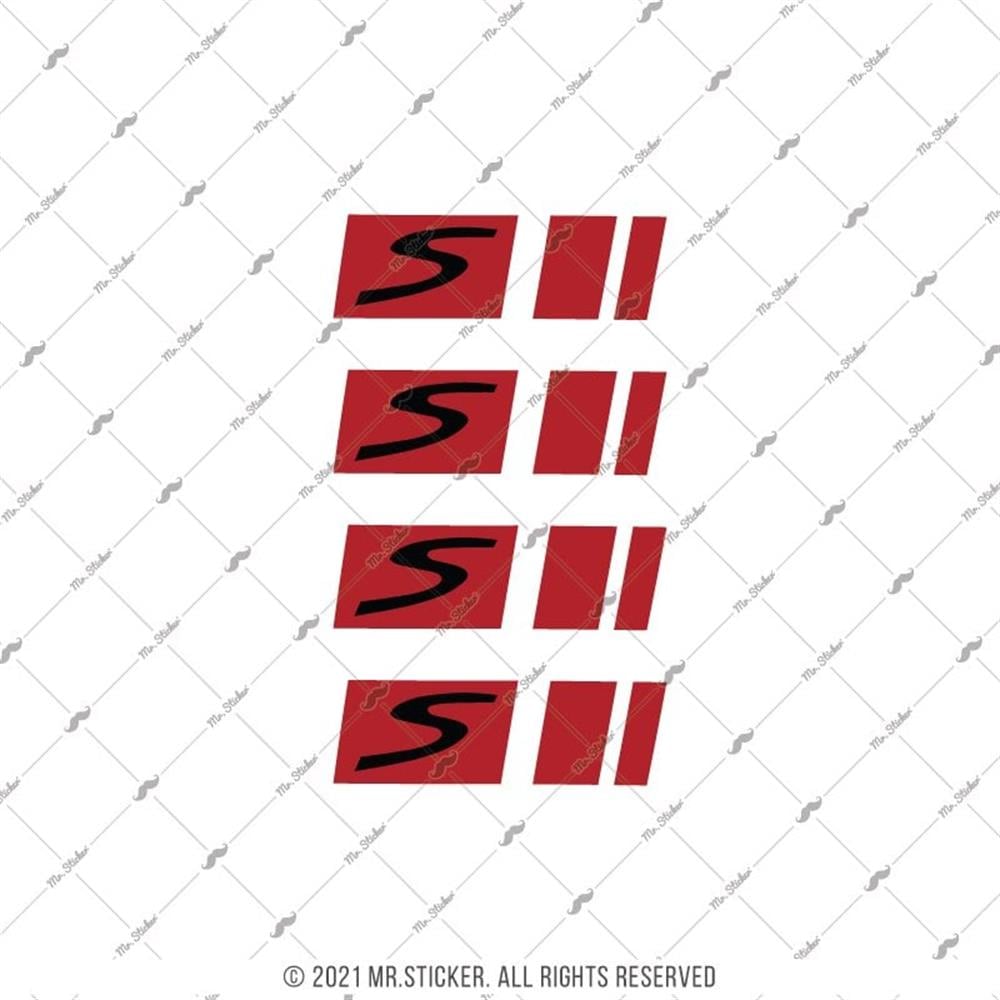 RFHLM83 Vespa Jant Sticker Seti - 4 ad Jant Uzeri Kirmizi Renk