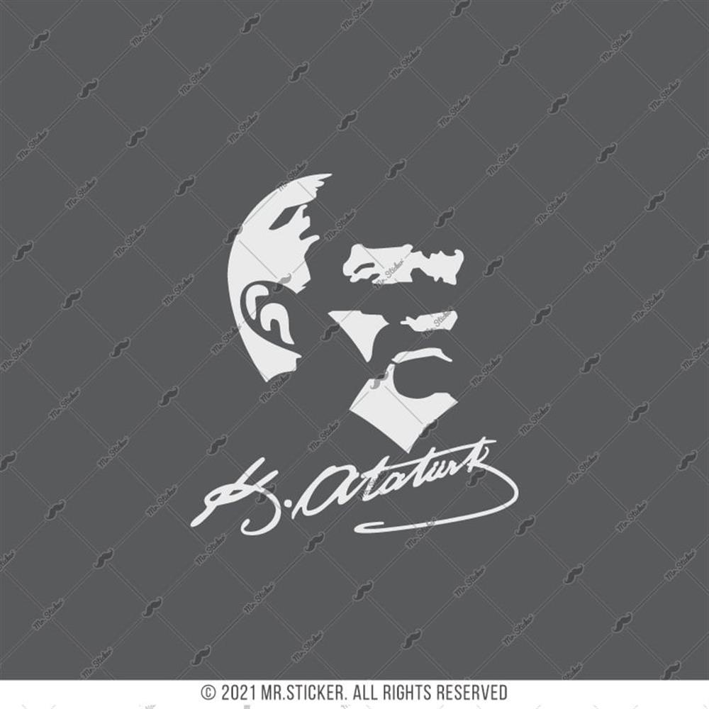 RFHLM92 Reflektif Kemal Ataturk Silueti - Buyuk Boy