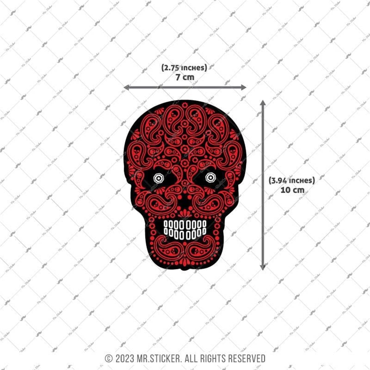 SKL58 Kirmizi Sugar Skull Etiketi