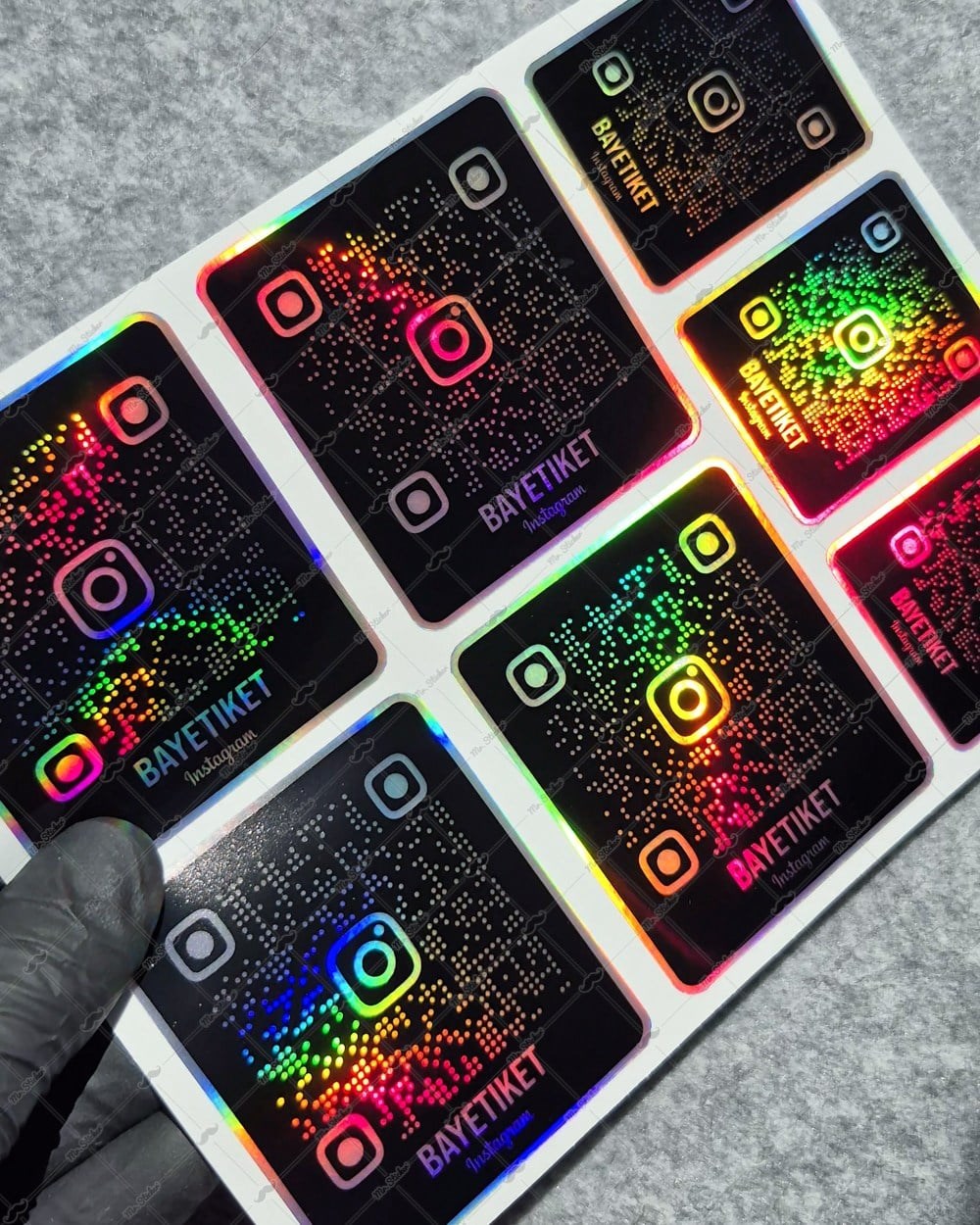 SMINS30 Hologram QR Instagram Seti 7 Parça Siyah Renk