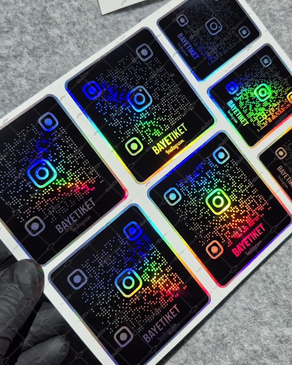 SMINS30 Hologram QR Instagram Seti 7 Parça Siyah Renk