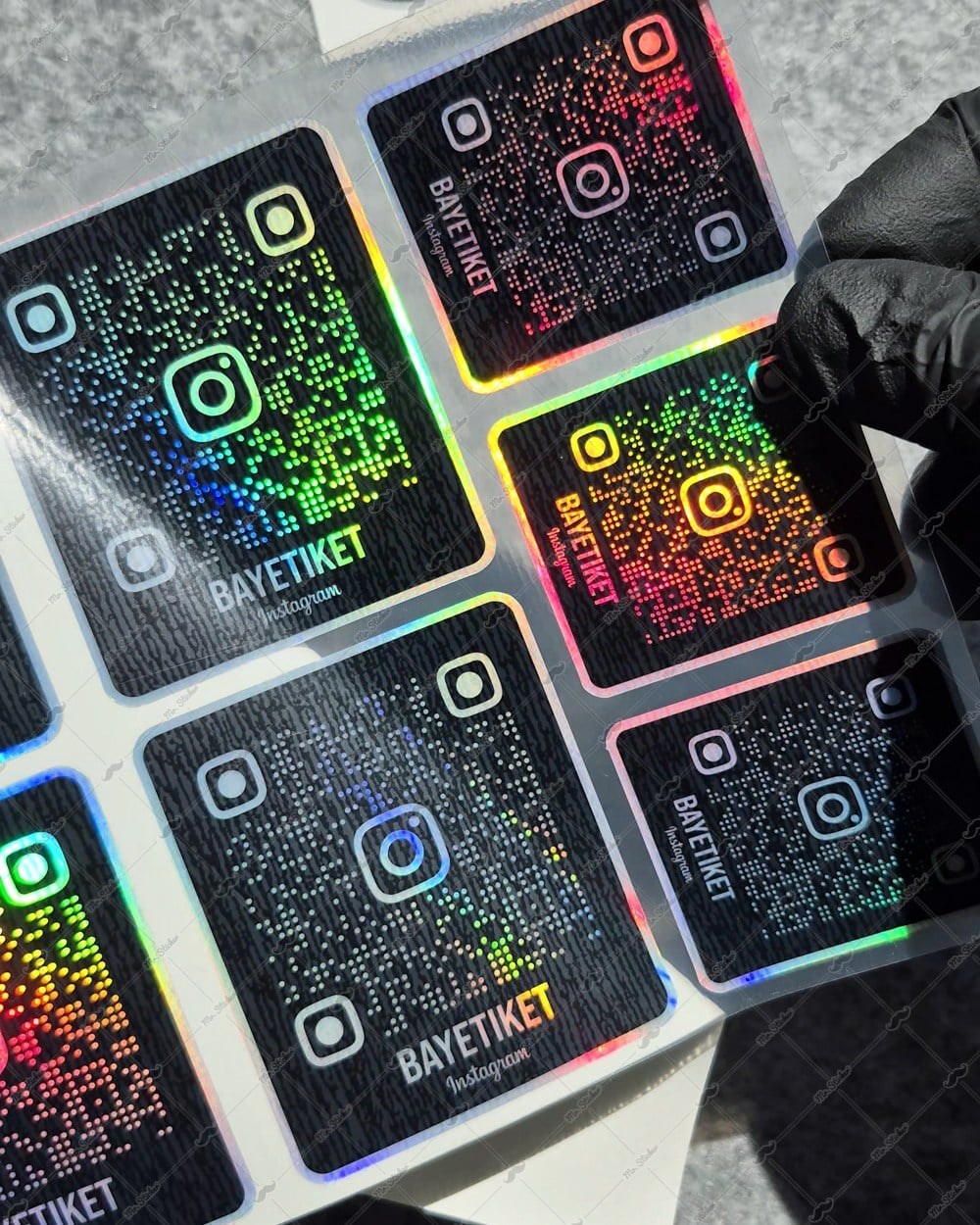 SMINS30 Hologram QR Instagram Seti 7 Parça Siyah Renk