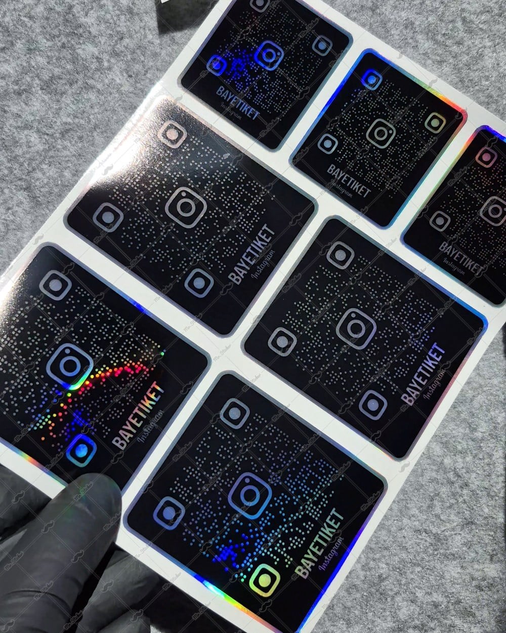 SMINS30 Hologram QR Instagram Seti 7 Parça Siyah Renk
