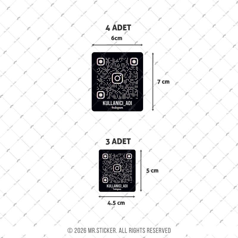 SMINS30 Hologram QR Instagram Seti 7 Parça Siyah Renk