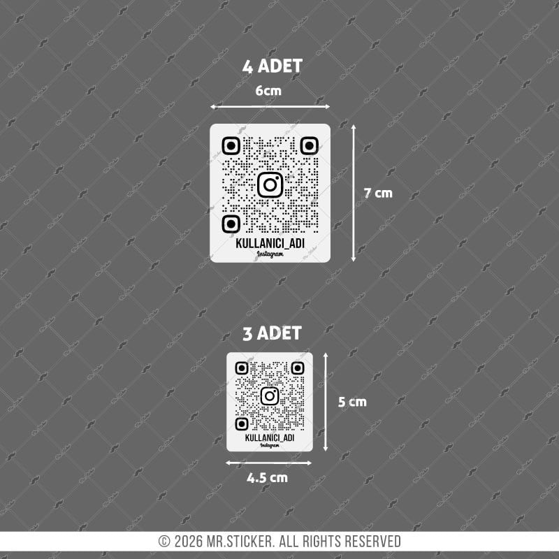 SMINS33 Reflektif QR Instagram Seti 7 Parça