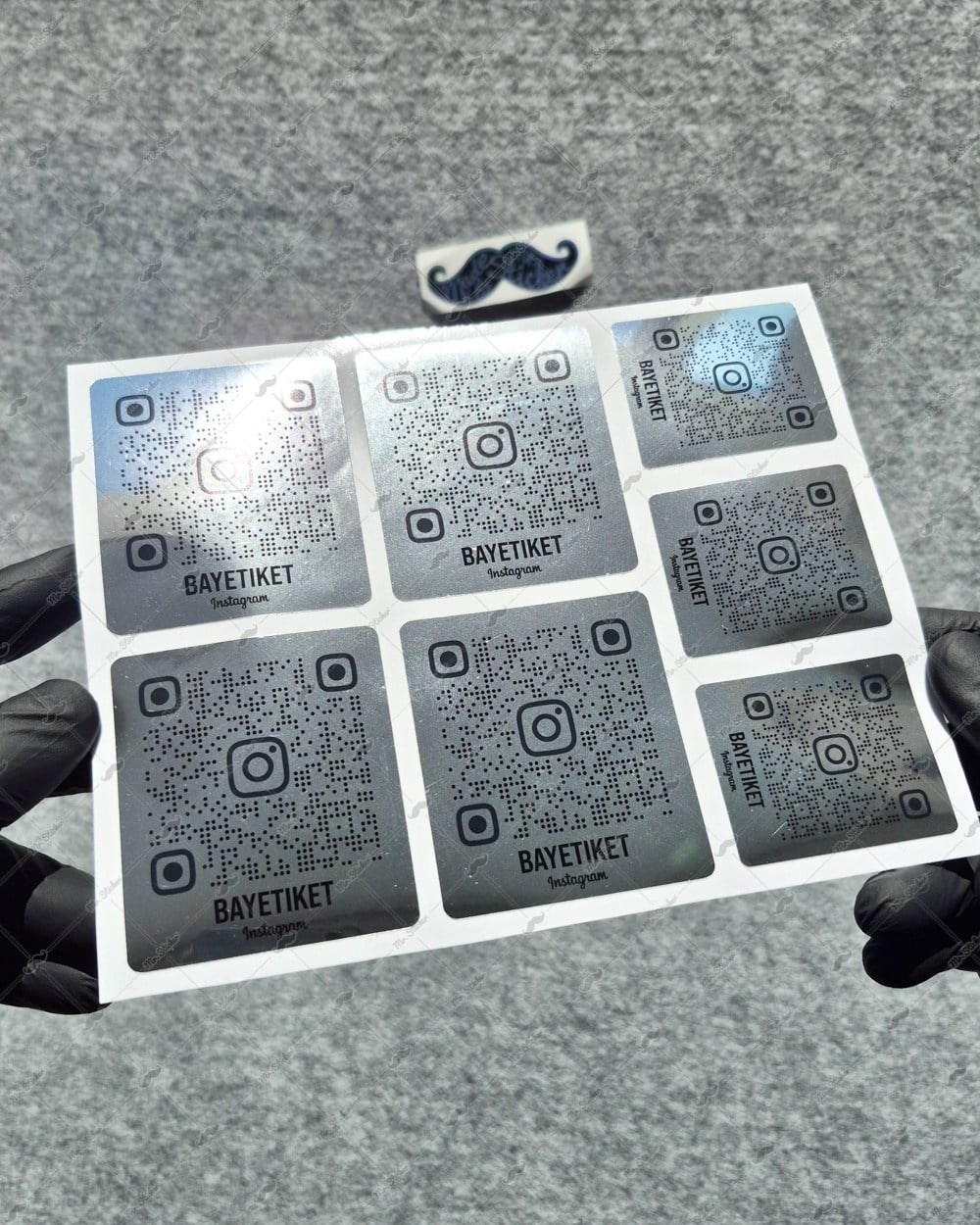 SMINS34 Platin Görünümlü QR Instagram Seti 7 Parça