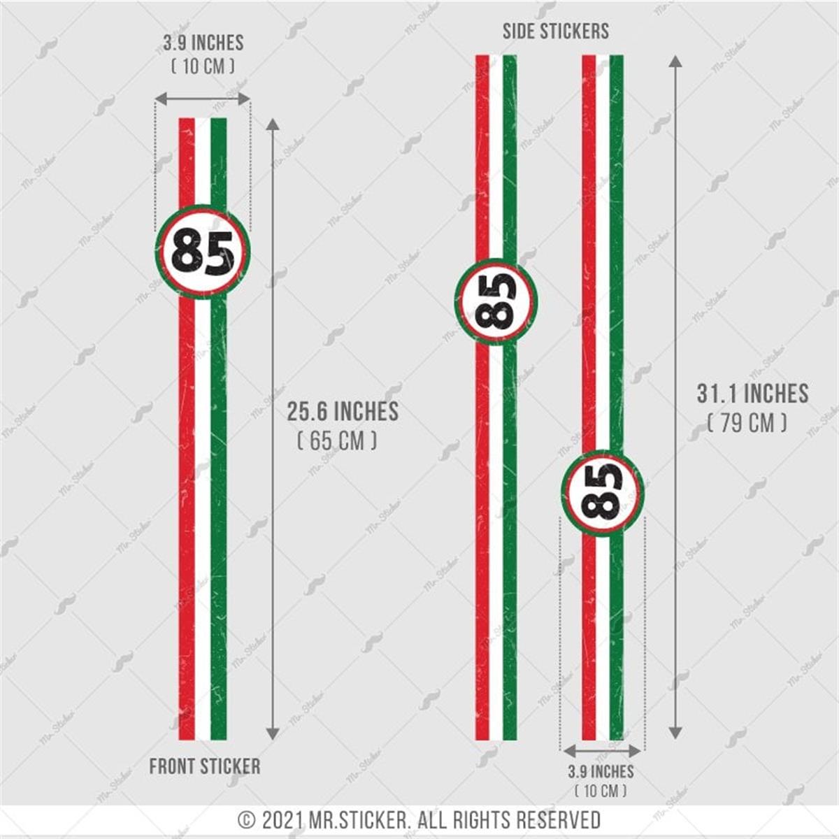 STS30VP Kişiye Özel Numaralı Eskitilmiş Desenli Kırmızı Beyaz Yeşil Desenli Şerit Seti