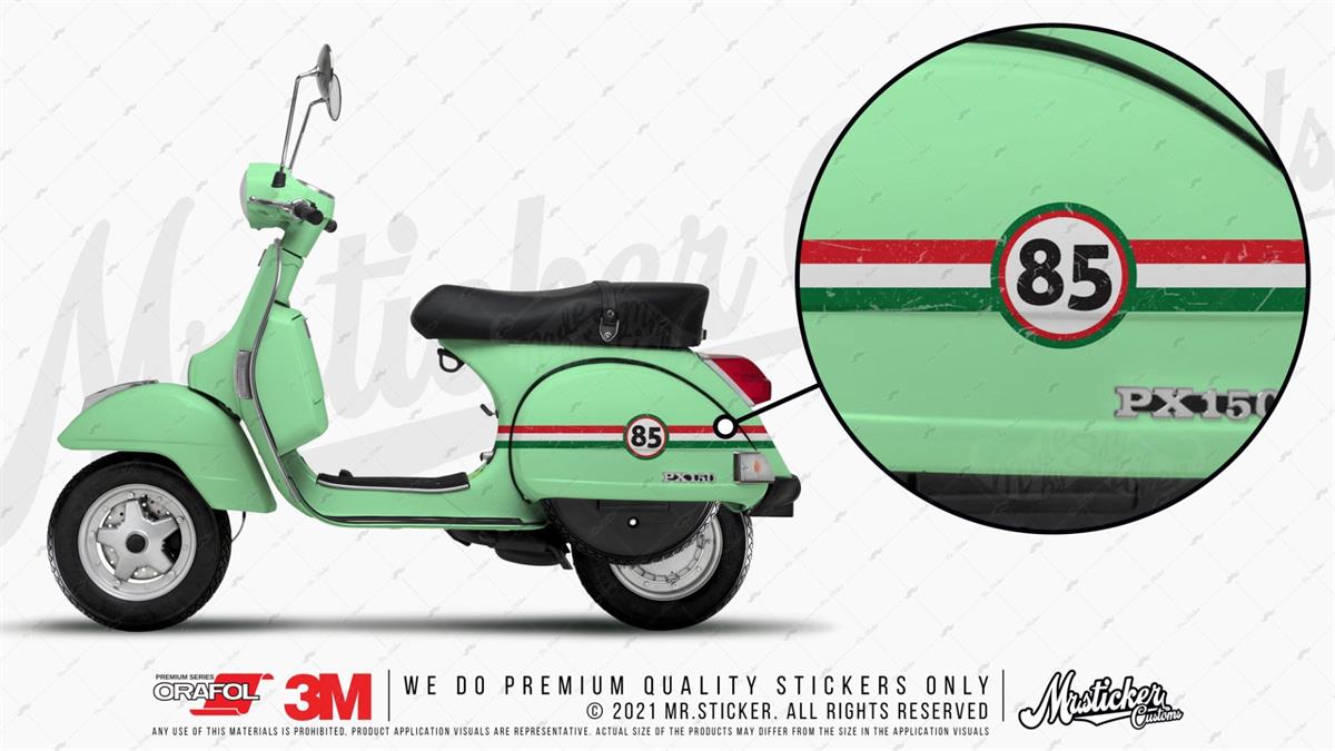 STS30VP Kişiye Özel Numaralı Eskitilmiş Desenli Kırmızı Beyaz Yeşil Desenli Şerit Seti