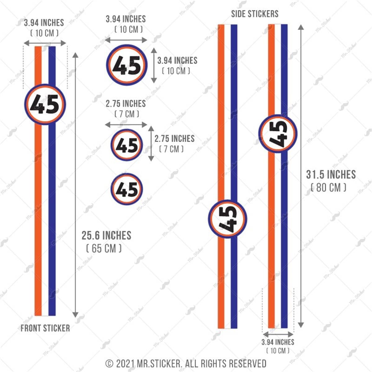 STS59VP Turuncu Beyaz Lacivert Desenli Şerit