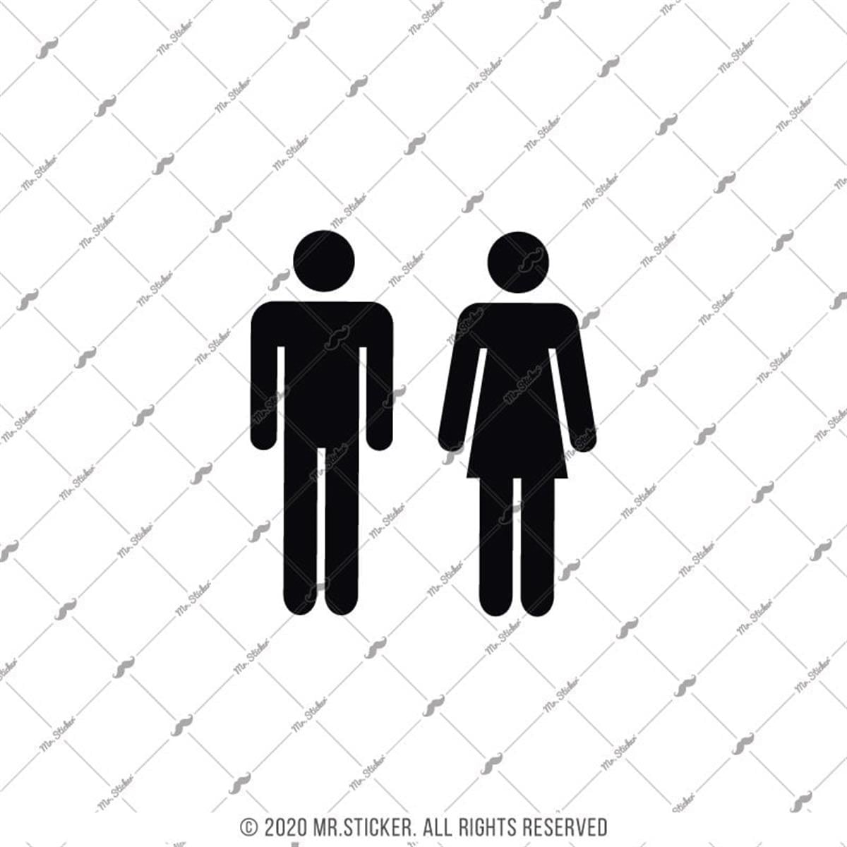 WC1 Bay Bayan Tuvalet Simgesi Etiketi