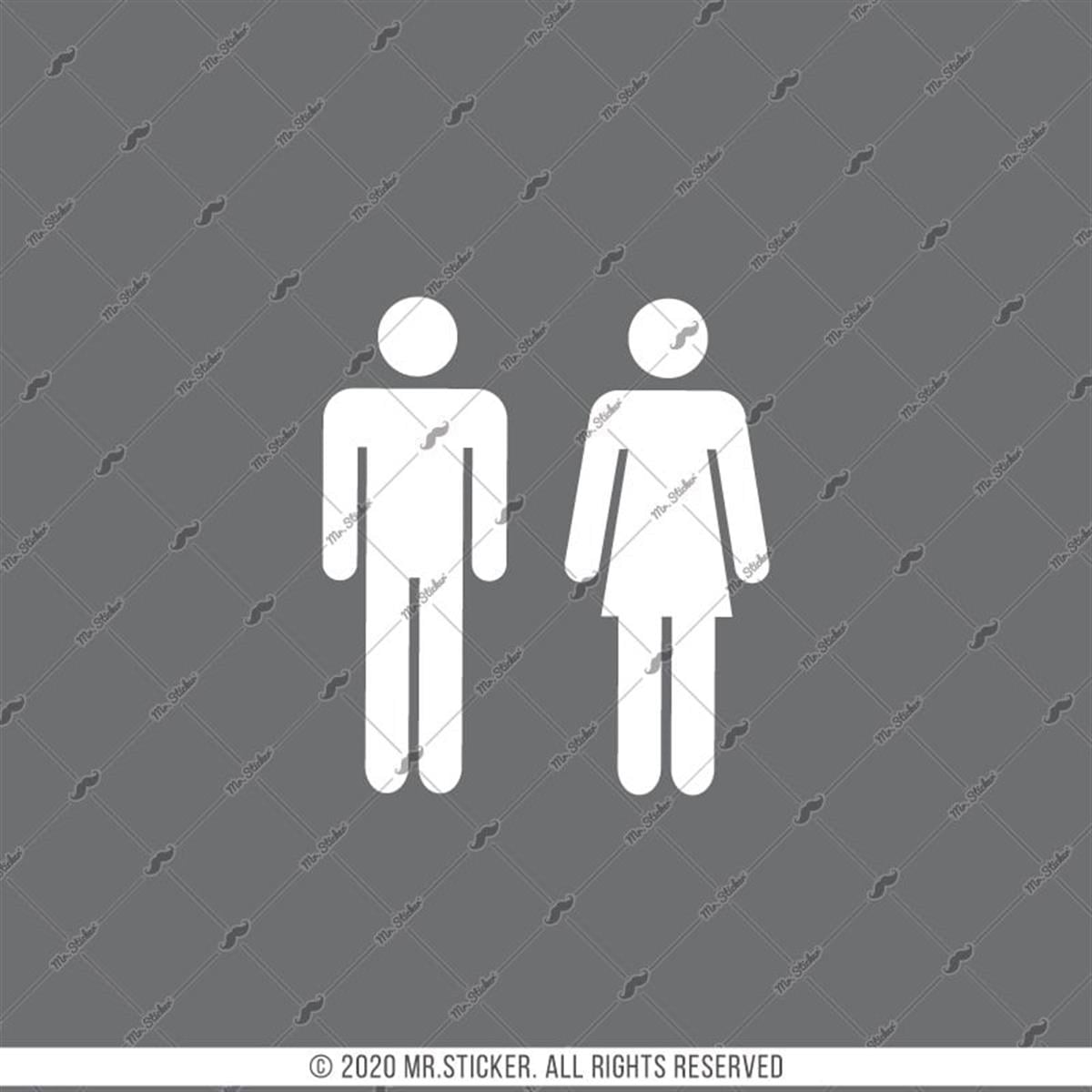 WC1 Bay Bayan Tuvalet Simgesi Etiketi