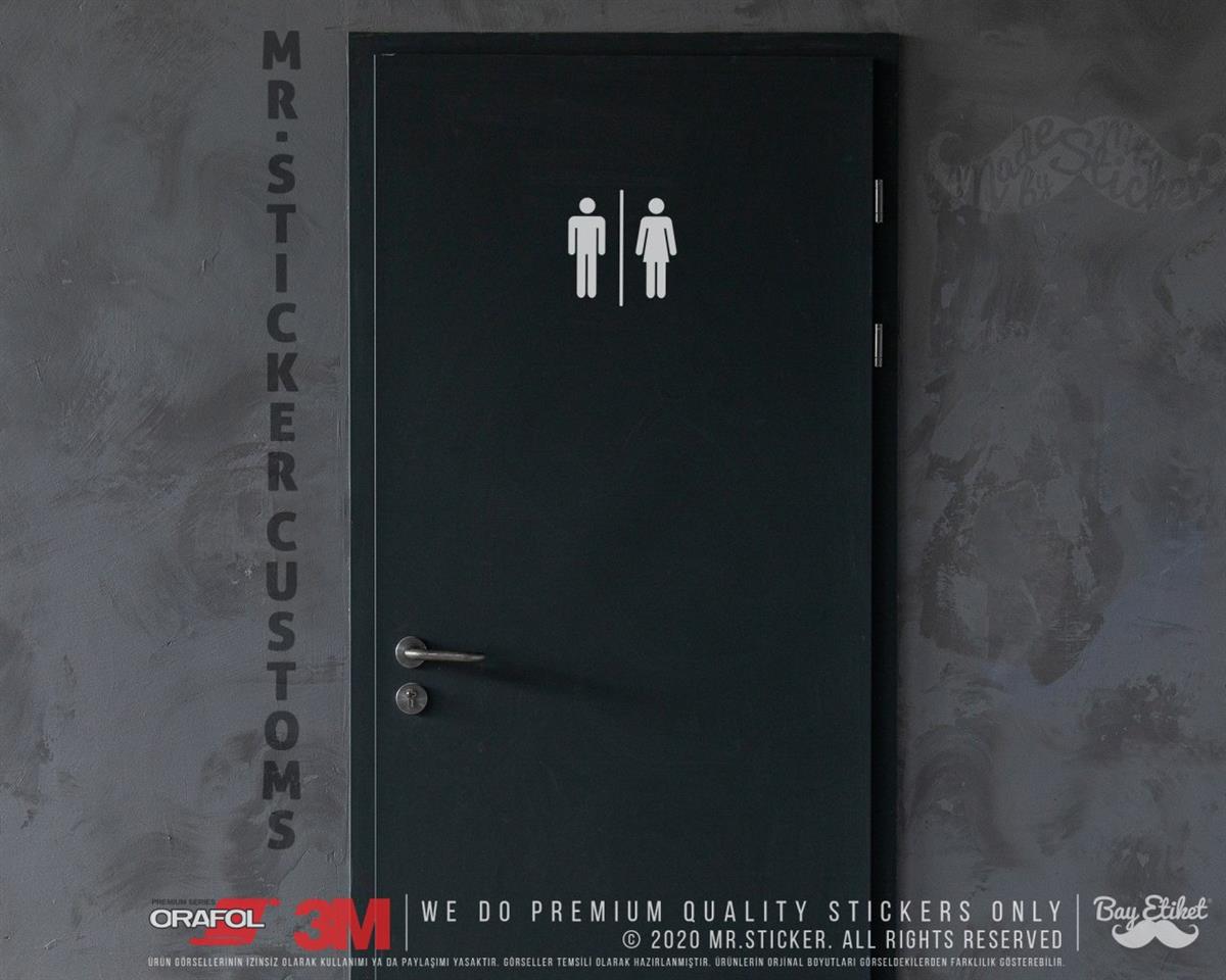 WC2 Unisex Tuvalet Simgesi Etiketi