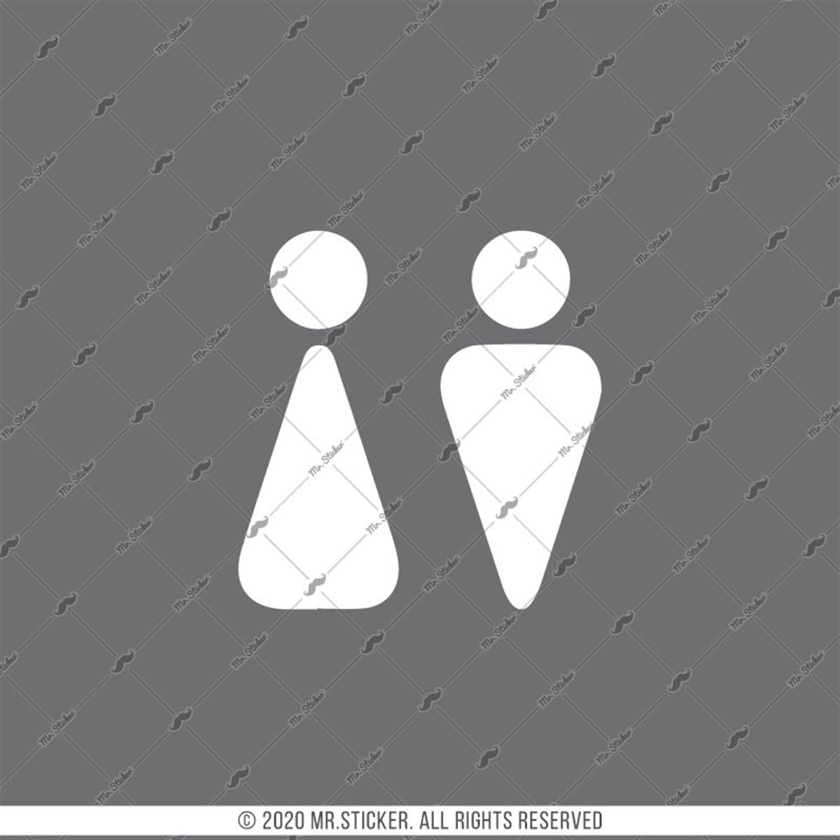 WC3 Bay Bayan Tuvalet Simgesi Etiketi